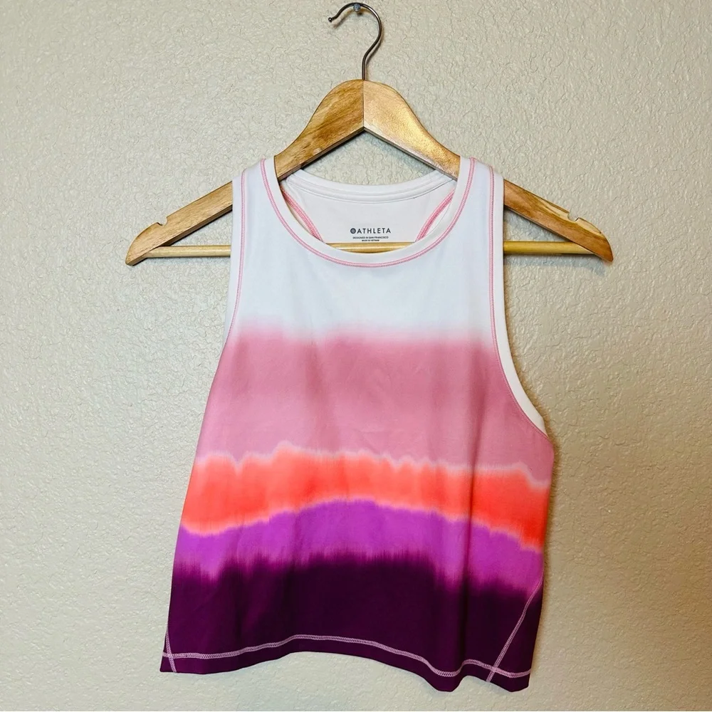 Athleta Shanti Printed Crop Tank in Sea Spray Medium - Picture 2 of 7